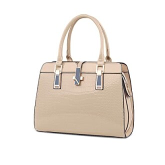 Nicole&Doris Ladies Handbags Fashion Patent Leather Shoulder Messenger Bag for Women(Khaki)