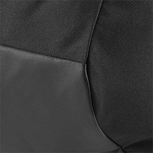 Close-up of black fabric texture with stitching